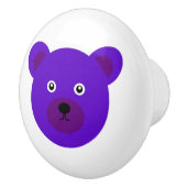 Schattige Paarse Beer Keramische Knop (Rechts)