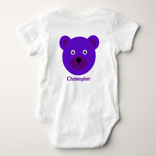 Schattige Paarse Beer Romper (Achterkant)
