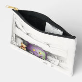 Schattige Paarse bruin groen monster onder bed Etui (Open)