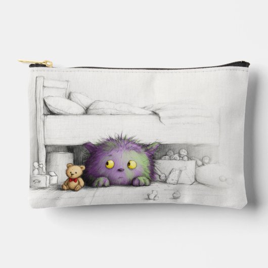 Schattige Paarse bruin groen monster onder bed Etui (Voorkant)