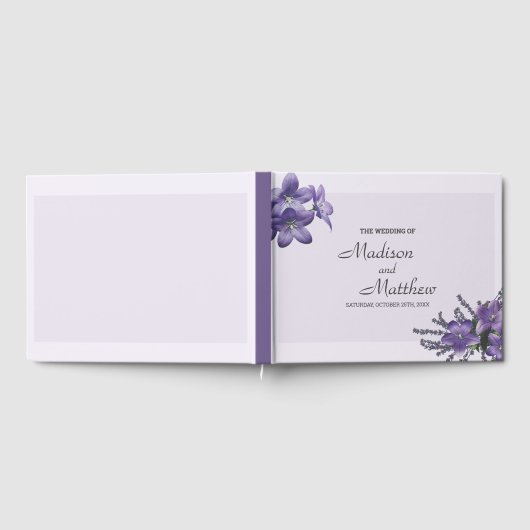 Schattige Paarse Campanula Gastenboek (Volledig)