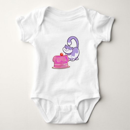 Schattige Paarse Cupcake Kat Romper (Voorkant)