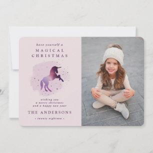 schattige paarse eenhoorn aankondiging