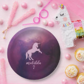 schattige paarse eenhoorn papieren bordje (Feest)