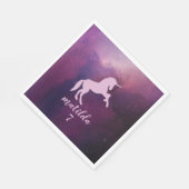 schattige paarse eenhoorn servet (Hoek)