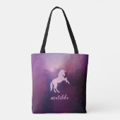 schattige paarse eenhoorn tote bag (Achterkant)