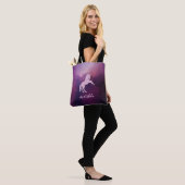 schattige paarse eenhoorn tote bag (Op model)