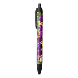 Schattige paarse en gele tulpen zwarte inkt pen