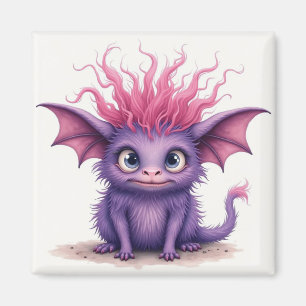 Schattige Paarse en roze monster Magneet