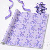 Schattige Paarse gepersonaliseerde Cheer Wrapping  Cadeaupapier
