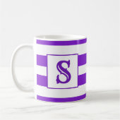 Schattige paarse Gestreept Ontwerp Enig Initiaal Koffiemok (Links)