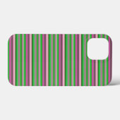 Schattige paarse groene strepen Case-Mate iPhone case (Achterkant (horizontaal))