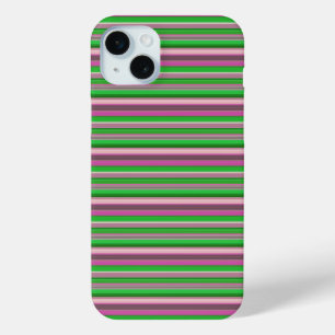 Schattige paarse groene strepen iPhone 15 mini hoesje