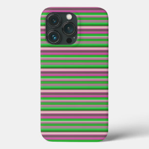 Schattige paarse groene strepen Case-Mate iPhone case
