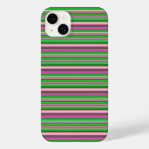 Schattige paarse groene strepen Case-Mate iPhone 14 plus hoesje