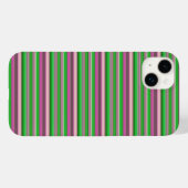 Schattige paarse groene strepen Case-Mate iPhone case (Achterkant (horizontaal))