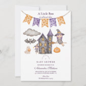 Schattige Paarse Halloween Baby Shower Kaart (Voorkant)