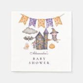 Schattige Paarse Halloween Baby shower Servet (Voorkant)