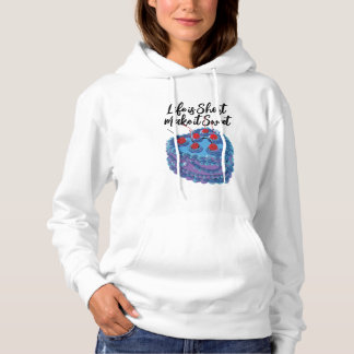 Schattige Paarse hart taart patroon Hoodie