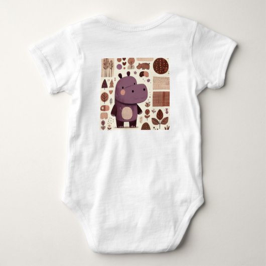 Schattige Paarse Hippo Romper (Achterkant)