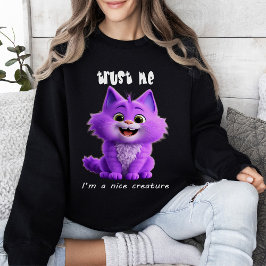 Schattige Paarse Kat | Vertrouw Me Ik Ben Een Aard Trui