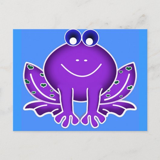 schattige paarse kikker briefkaart (Voorkant)