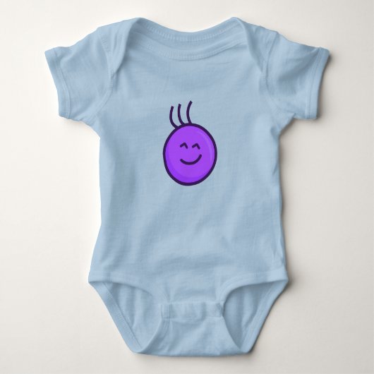 Schattige paarse letter (optimist phrase) romper (Voorkant)