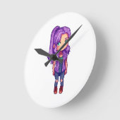 Schattige paarse meisje ronde klok (Hoek)