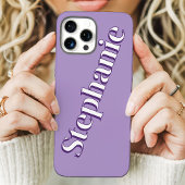 Schattige Paarse Minimalistische Aangepaste Naam Case-Mate iPhone Case