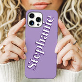 Schattige Paarse Minimalistische Aangepaste Naam Case-Mate iPhone Case