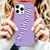 Schattige Paarse Minimalistische Aangepaste Naam Case-Mate iPhone Case