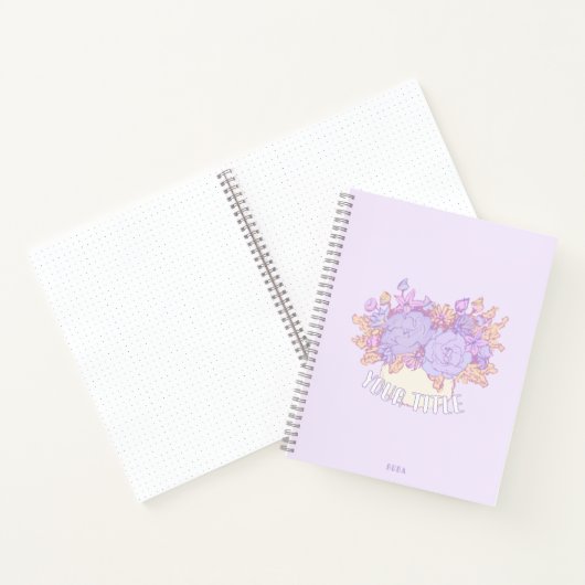 Schattige paarse Notitieboek met handgetekende blo (Binnen)