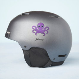 Schattige paarse octopus aangepaste naam sticker
