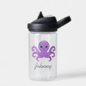 Schattige paarse octopus groen waterfles (Links)