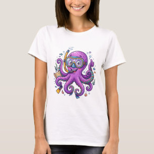 Schattige Paarse Octopus Schatjager T-shirt
