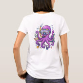 Schattige Paarse Octopus Schatjager T-shirt (Achterkant)