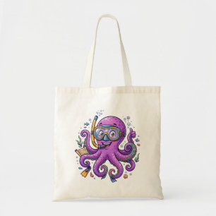 Schattige Paarse Octopus Schatjager Tote Bag