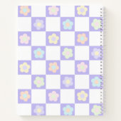 Schattige Paarse pastelbloemen dambord Notitieboek (Achterkant)