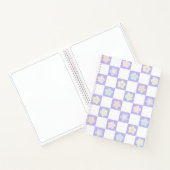 Schattige Paarse pastelbloemen dambord Notitieboek (Binnen)