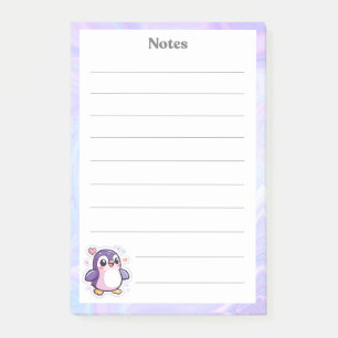 Schattige Paarse pinguïn gevoerd Notitieblok Post-it® Notes