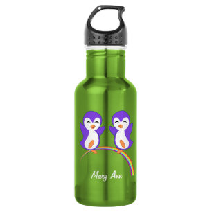 Schattige Paarse Pinguïn Waterfles