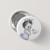 Schattige Paarse prinses is een meisje Button (Voorkant /achterkant)