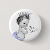 Schattige Paarse prinses is een meisje Button (Voorkant)