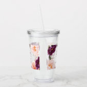 schattige paarse roze elegant acryl drinkbeker (Links)