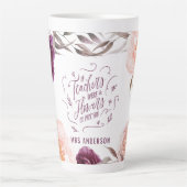 schattige paarse roze elegant latte mok (Voorkant)