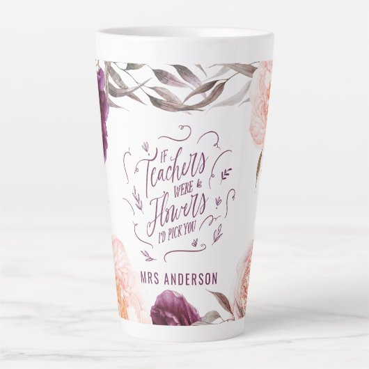 schattige paarse roze elegant latte mok (Voorkant)