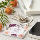 schattige paarse roze elegant sleutelhanger (Voorkant Rechts)