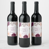 schattige paarse roze elegant wijn etiket (Flessen)