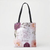 schattige paarse roze florelegante leraar canvas t tote bag (Voorkant)