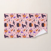 Schattige Paarse & Roze Halloween Patroon Bad Handdoek (Handdoek)